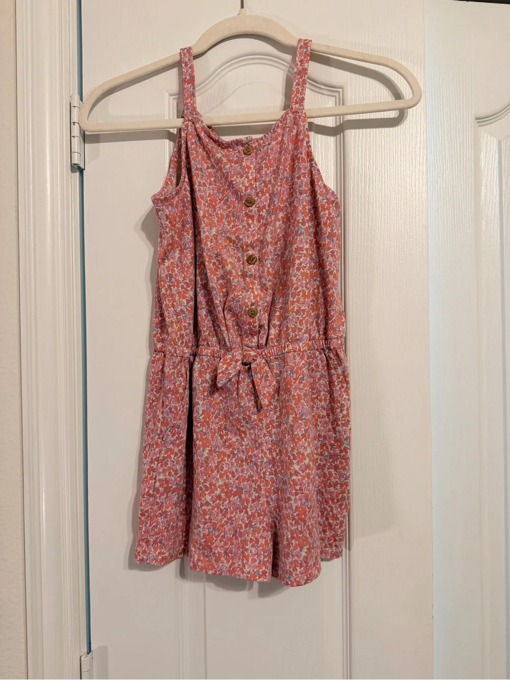 OshKosh B'gosh Pink Floral Button Romper